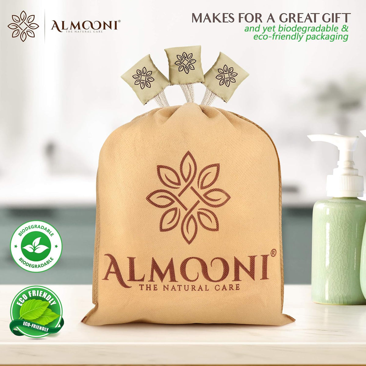ALMOONI Natural Loofah Body Scrubber, Egyptian Loofah Sponge