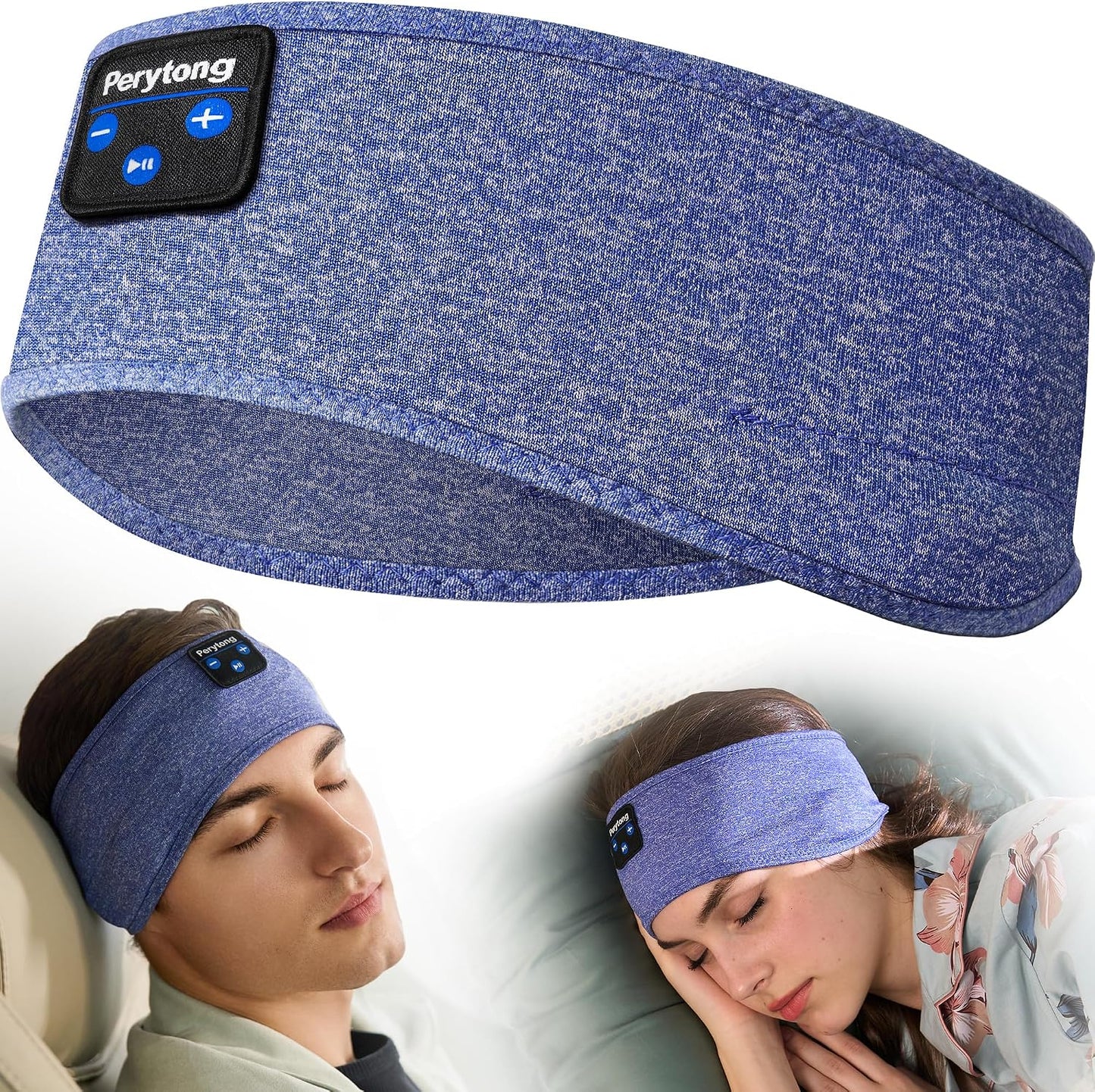 Perytong Sleeping Headphones Bluetooth Headband, Soft Long Time Play Sleeping Headsets with Built in Speakers Perfect for Workout,Running,Yoga,Travel, Darkgray