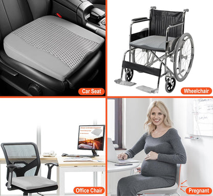 Lofty Aim Car Seat Cushion, Comfort Memory Foam Car Cushions for Driving - Sciatica & Lower Back Pain Relief, Driver Seat Pillow for Auto, Office Chair, Wheelchair - Black