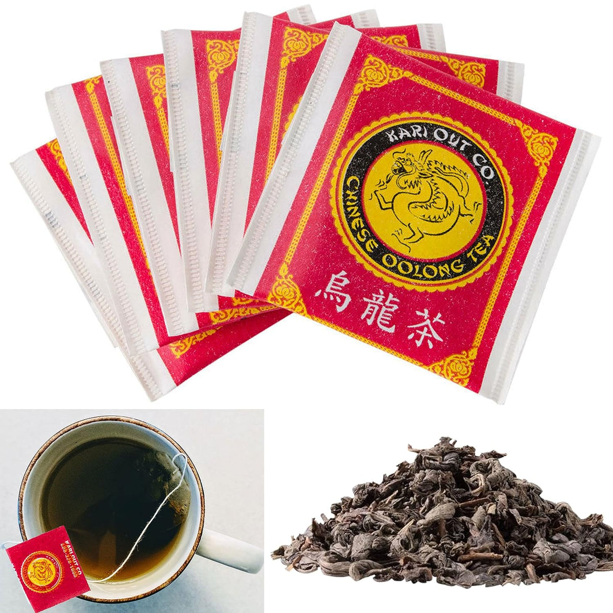 Traditional Chinese Oolong Tea Bags, Premium Tea Sachets for Hot or Iced Caffeinated Drinks, Semi-Fermented Drink for Detox, Health, Diet and Energy, (Pack of 100)