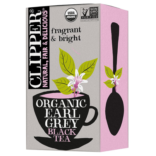 Clipper Tea Organic Earl Grey - USDA Organic, Non-GMO, Fair Trade, Sustainable Caffeinated Tea, 1 Pack, 20 Unbleached Tea Bags