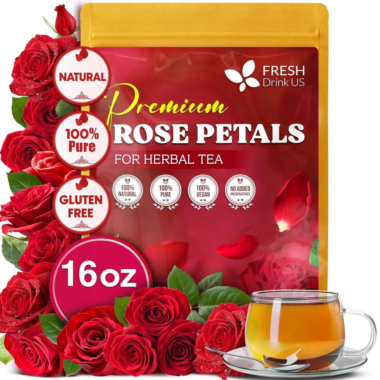 FreshDrinkUS, Premium 150 Lemon Ginger Tea Bags, 100% Natural Ingredients, Hand-made Blend of Lemon and Ginger, Eco-conscious Tea Bags. No Sugar, No Caffeine, Vegan. - Colors A