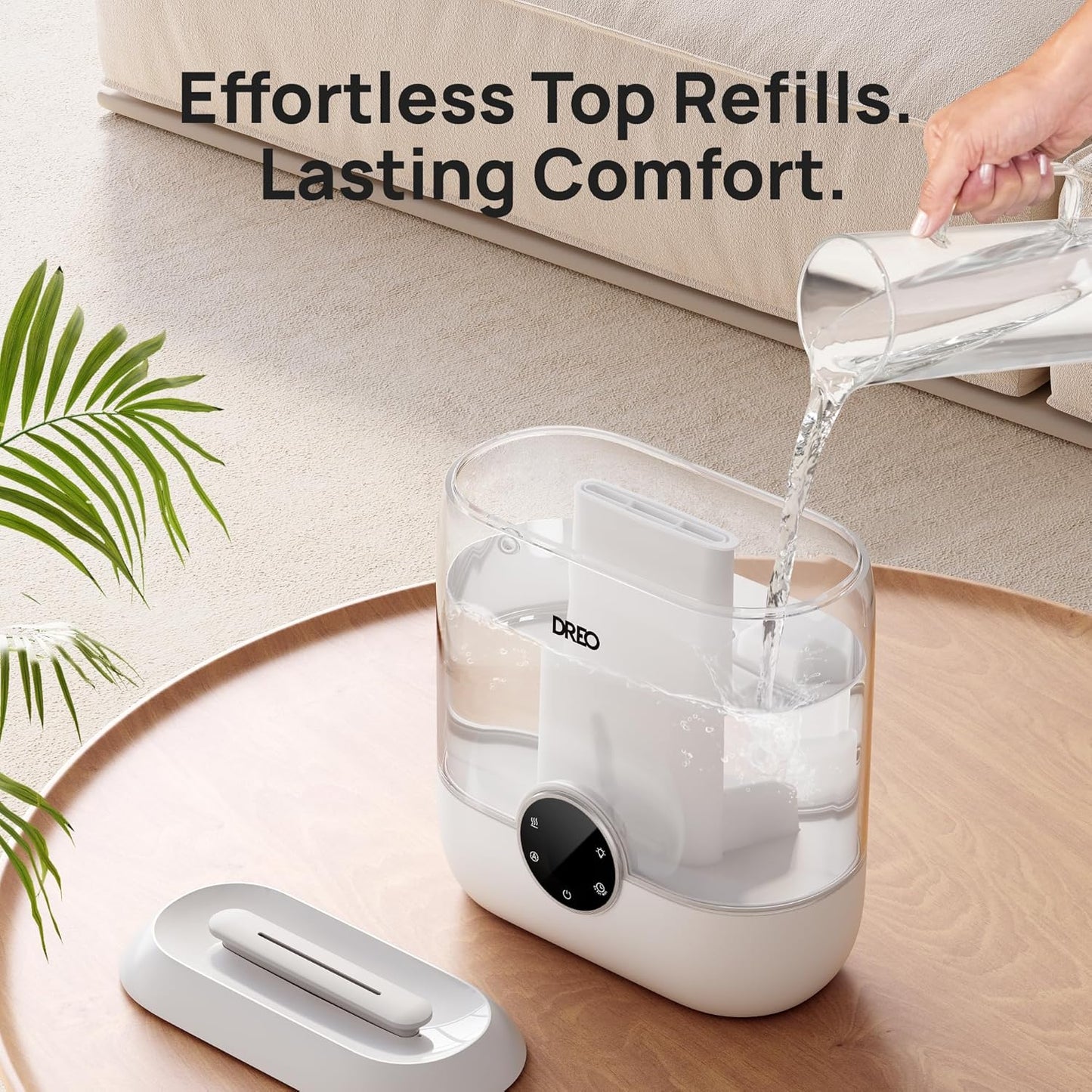 DREO 6L Humidifiers for Bedroom, 60H Runtime, 28 dB Quiet, HM524 | Precise Humidity Control, Easy to Refill & Clean, Nightlight, Cool Mist Humidifiers for Large Rooms, Baby Nurseries & Plants