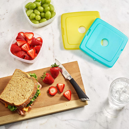 Cool Coolers by Fit + Fresh, 4 Pack Slim Ice Packs, Space Saving Reusable Ice Packs for Lunch Boxes or Coolers