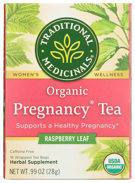 Traditional Medicinals Pregnancy Raspberry Leaf Herbal Supplement Tea, Supports a Healthy Pregnancy, 16 Counts (Pack of 6)