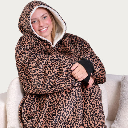 Bare Home Wearable Blanket Hoodie - Soft Plush Sherpa - Warm and Cozy - Oversized Wearable Blanket