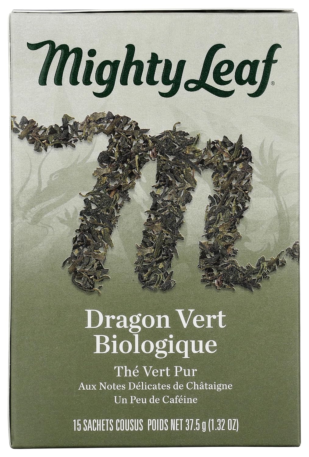 Mighty Leaf Tea Organic Green Dragon Hand-Stitched Tea Bags, 15 ct