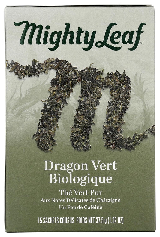 Mighty Leaf Tea Organic Green Dragon Hand-Stitched Tea Bags, 15 ct