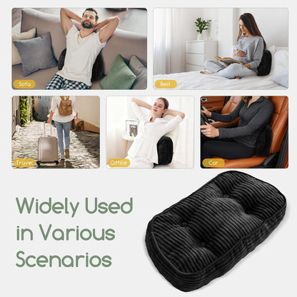 HIGOGOGO Lumbar Support Pillow for Recliner Chair/Accent Chair/Couch/Office Chair, Tufted Corduroy Back Support Cushion for Elderly, Recliner Cushions for Back Rest, Pain Relief, Reading, Brown
