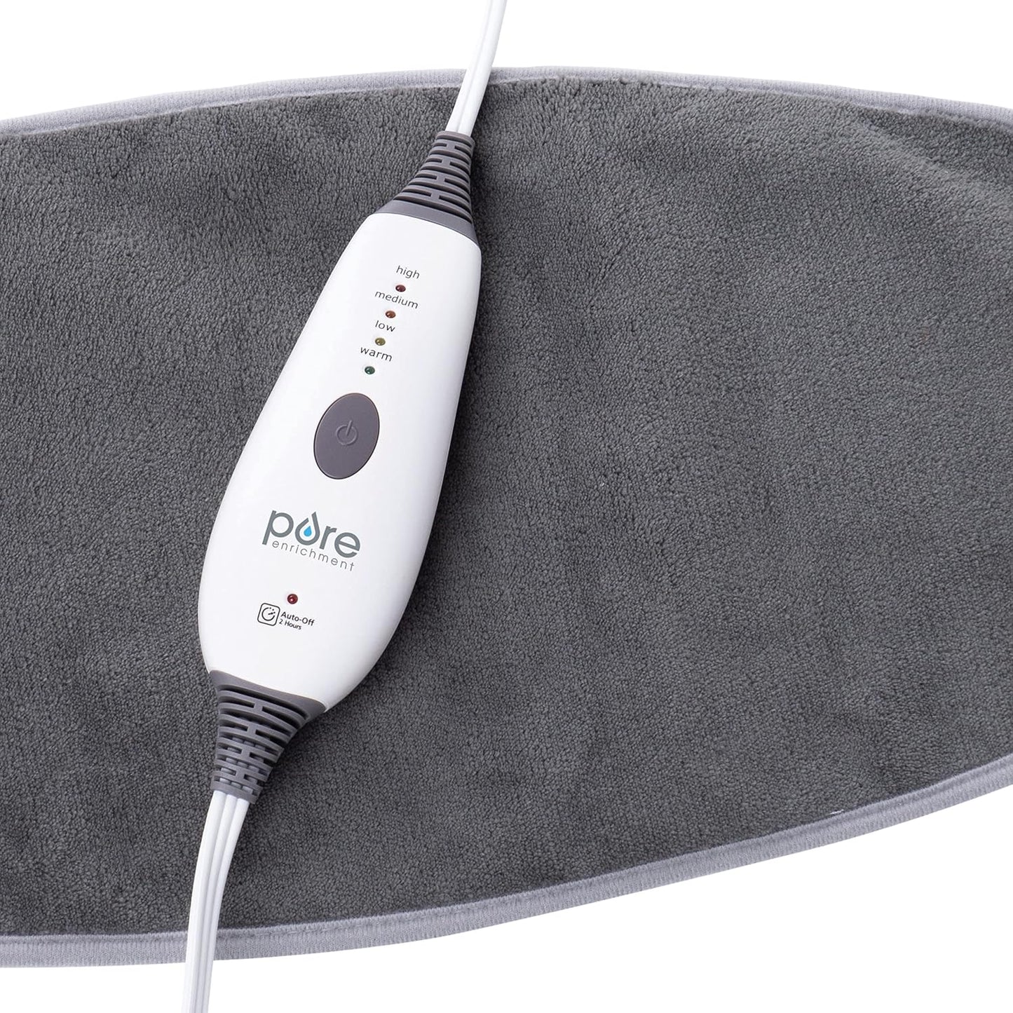 Pure Enrichment PureRelief Lumbar & Abdominal Heating Pad - 4 Heat Settings, Adjustable Belt, Hot/Cold Gel Pack, and Storage Bag - Ideal for Back Pain and Abdominal Cramps