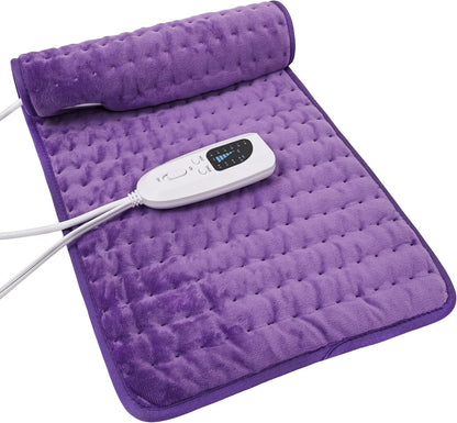 Heating Pad Electric Heat Pad, Hot Heated Pad,Multiple Temp and Timer Settings,Suitable for Shoulders, Neck, arms, Abdomen, Back, Legs, etc. (Silver Gray, 24"X12")