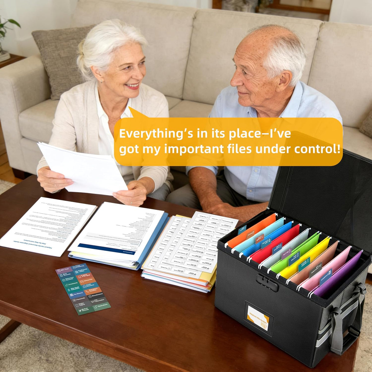 Deluxe Next of Kin Box Organizer with Labels,Estate Planning Organizer Kit