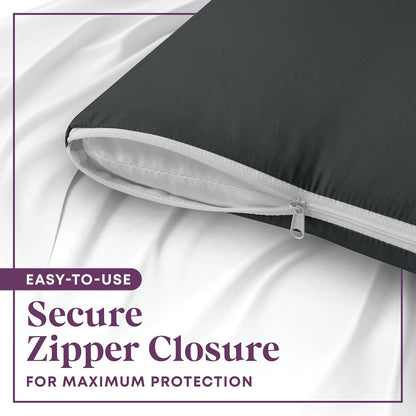 CirclesHome Pillow Protectors 4 Pack Standard Zippered - 100% Cotton Breathable Pillowcases - Protects Pillows from Dirt, Dust and Debri (Standard - Set of 4 - 20x26)