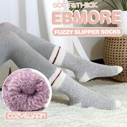EBMORE Womens Fuzzy Socks Slipper Fluffy Cozy Comfy Cabin Plush Warm Winter Sleep Home Soft Socks