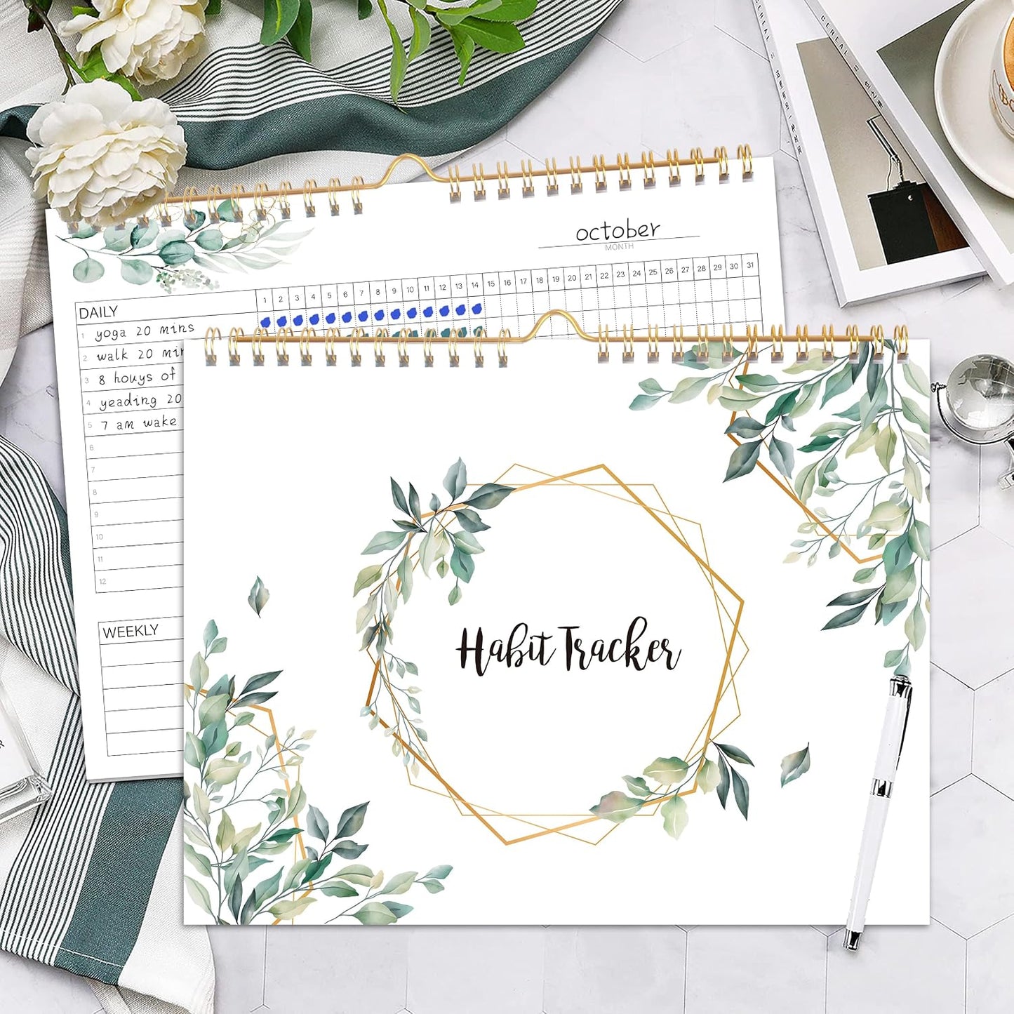 Habit Tracker Calendar- Daily, Weekly & Monthly Habit Tracker Journal