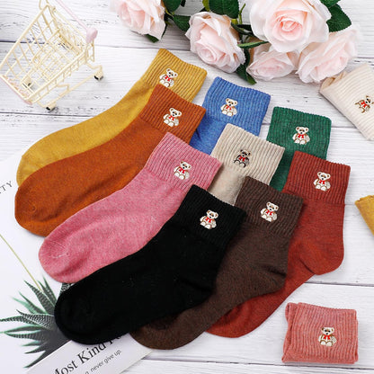 Eurzom 10 Pairs Socks Womens Crew Elastic Ankle Length Cotton Socks Aesthetic Cute Lightweight Low Cut Gifts for Women - Colors B