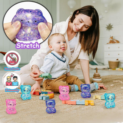 ZTATU Gummy Bear Squishy Fidget Toys (1PCS) Stress Balls for Adults Sugar Stress Ball，Sensory Toys Squishy Ball, Stress Relief Toy Squeeze Ball Party Favors for Kids, Easter Basket Stuffers