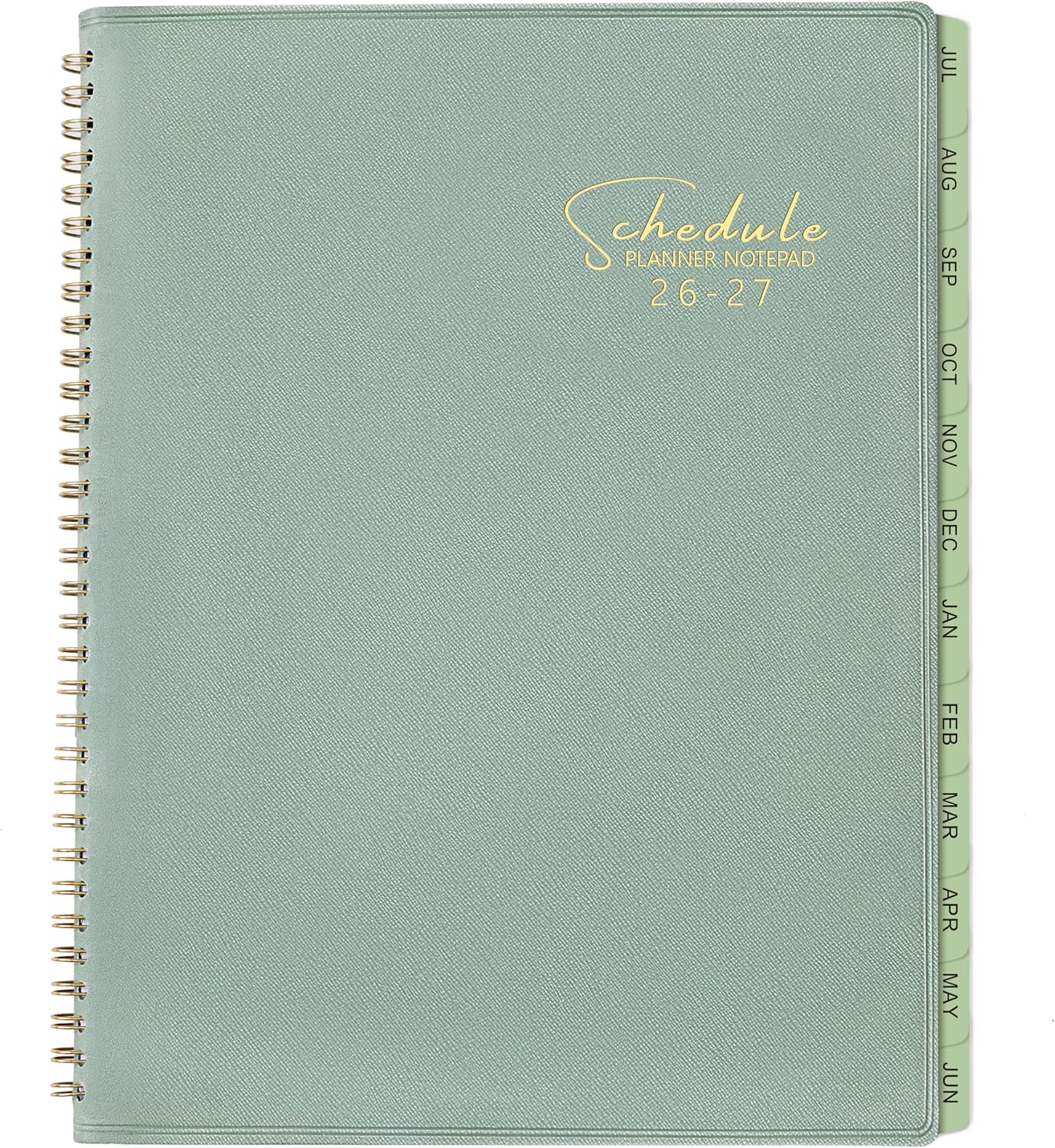Appointment Book 2026-2027- Business Planner, JUL 2026 - JUN 2027,Planner 2026-2027, 3-Tier Schedule Planner, 8.74" x 11.38", 60 Minutes Intervals + Monthly Tabs + Leather Cover + Pocket - Pea Green