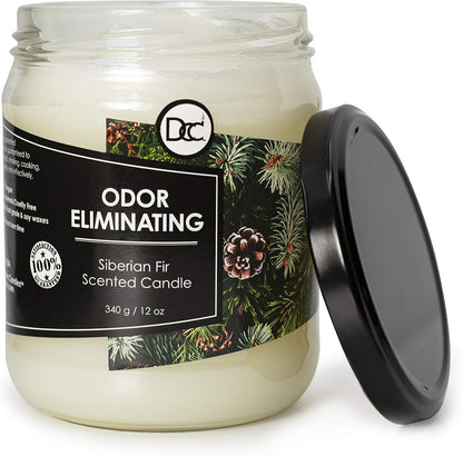 Vanilla Bean Odor Eliminating Highly Fragranced Candle - Eliminates 95% of Pet, Smoke, Food, and Other Smells Quickly - Up to 80 Hour Burn time - 12 Ounce Premium Soy Blend - Colors B