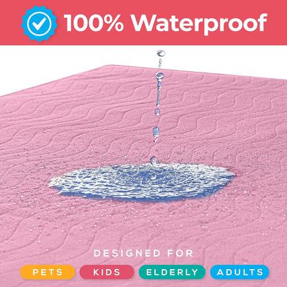Utopia Bedding Washable Underpads 34" x 36" (Pack of 4), Waterproof Reusable Heavy Absorbency Incontinence Bed Pads for Adults, Kids, Elderly and Pets, Bedwetting Pads for Sofa and Couch (Blue)