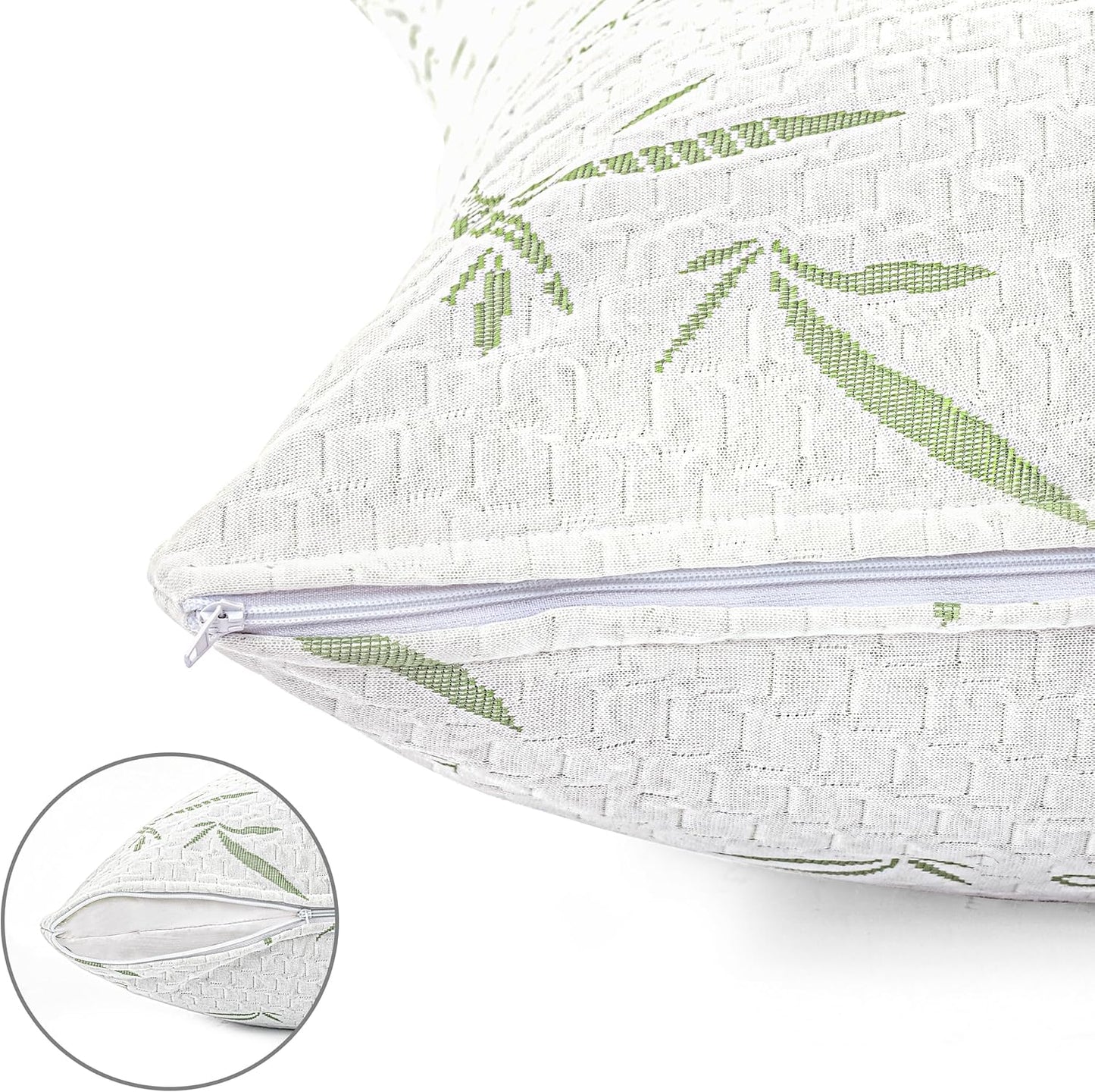 Utopia Bedding Waterproof Pillow Protectors with Zipper Queen Size (2 Pack), Soft and Cooling Bamboo Viscose Pillow Covers, Bed Bug Proof Pillow Encasements 20 x 28 Inches