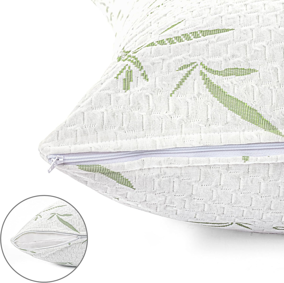 Bamboo Viscose Waterproof Pillow Protectors Queen Size, Pack of 2