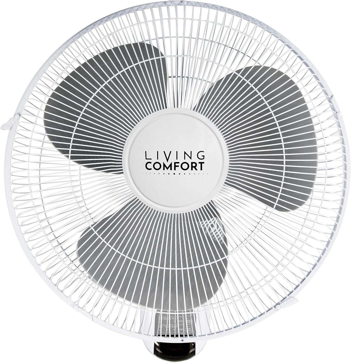 Comfort Zone 16-Inch Fan with Remote Control – Quiet 3-Speed Oscillating Indoor Fan with 90° Wide-Angle Airflow, Timer & Sleep Modes – Space-Saving Wall Fan for Bedroom, Home Gym & Office, White