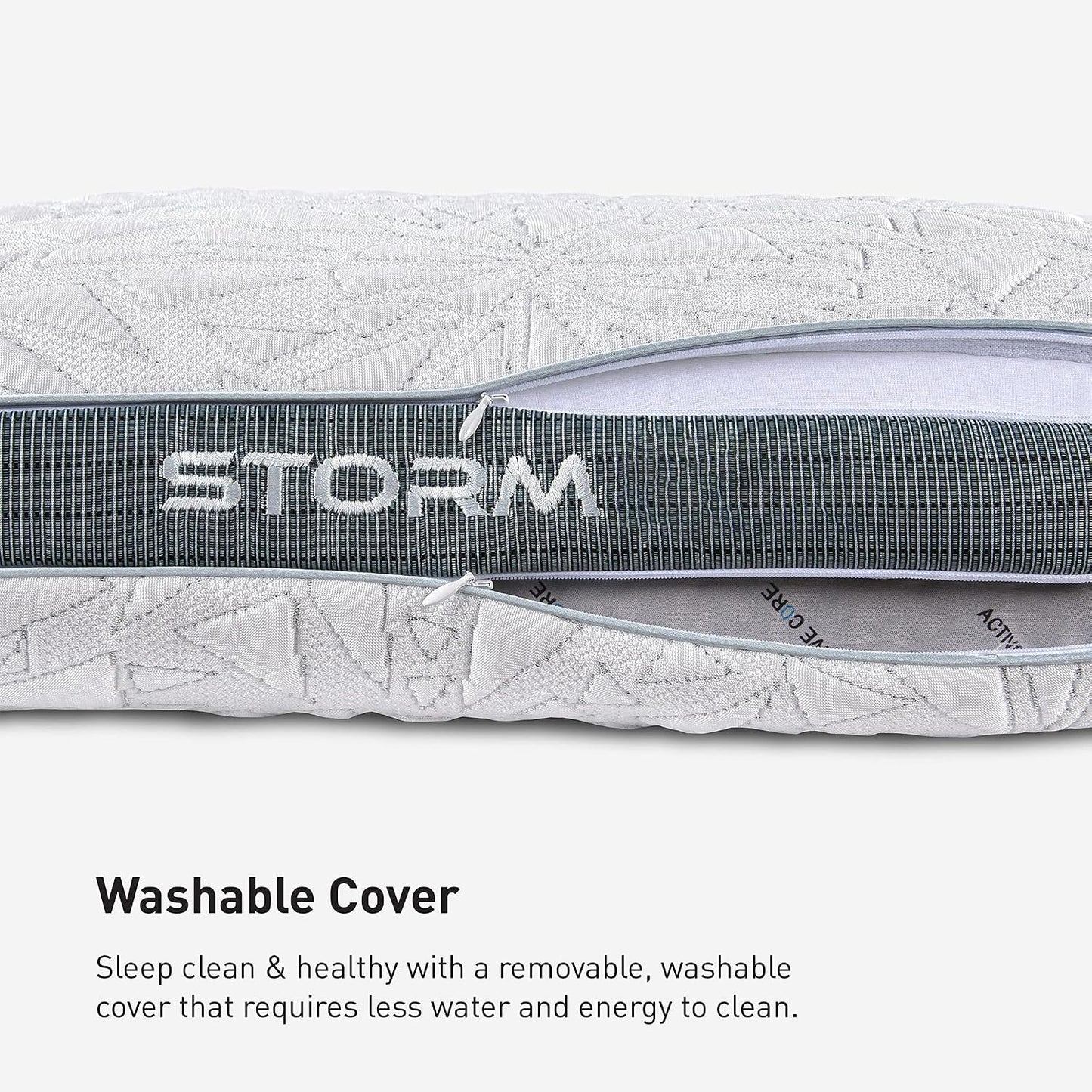 Bedgear Storm Performance Pillow, 1.0 Cooling Pillow for Side Sleepers, Medium Firm Support, Ver-Tex Cooling Cover, Air-X Mesh, Washable