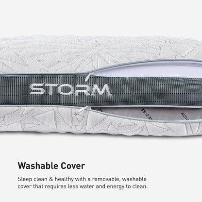 Bedgear Storm Performance Pillow, 1.0 Cooling Pillow for Side Sleepers, Medium Firm Support, Ver-Tex Cooling Cover, Air-X Mesh, Washable