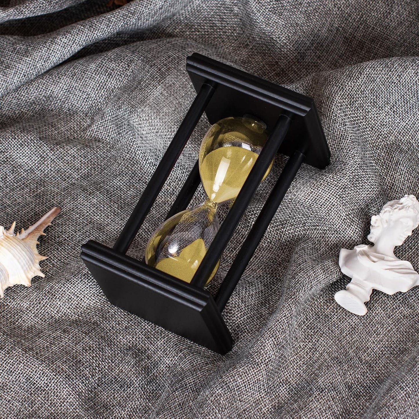 BELLAWARE Hourglass Timer with Red Sand, 60 Minute Wooden Sand Timer | Creative Handcraft Decoration