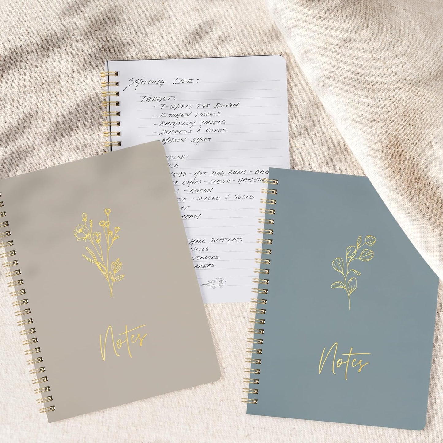 ZICOTO Aesthetic Spiral Notebook Set of 3 For Women - Cute College Ruled 8x6 Journal/Notebook with Large Pockets And Lined Pages - Perfect Supplies to Stay Organized at Work or School