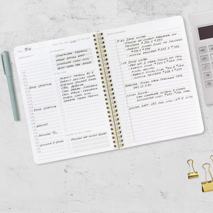 Beautiful Daily Planner And Notebook With Hourly Schedule - Spiral Notebook
