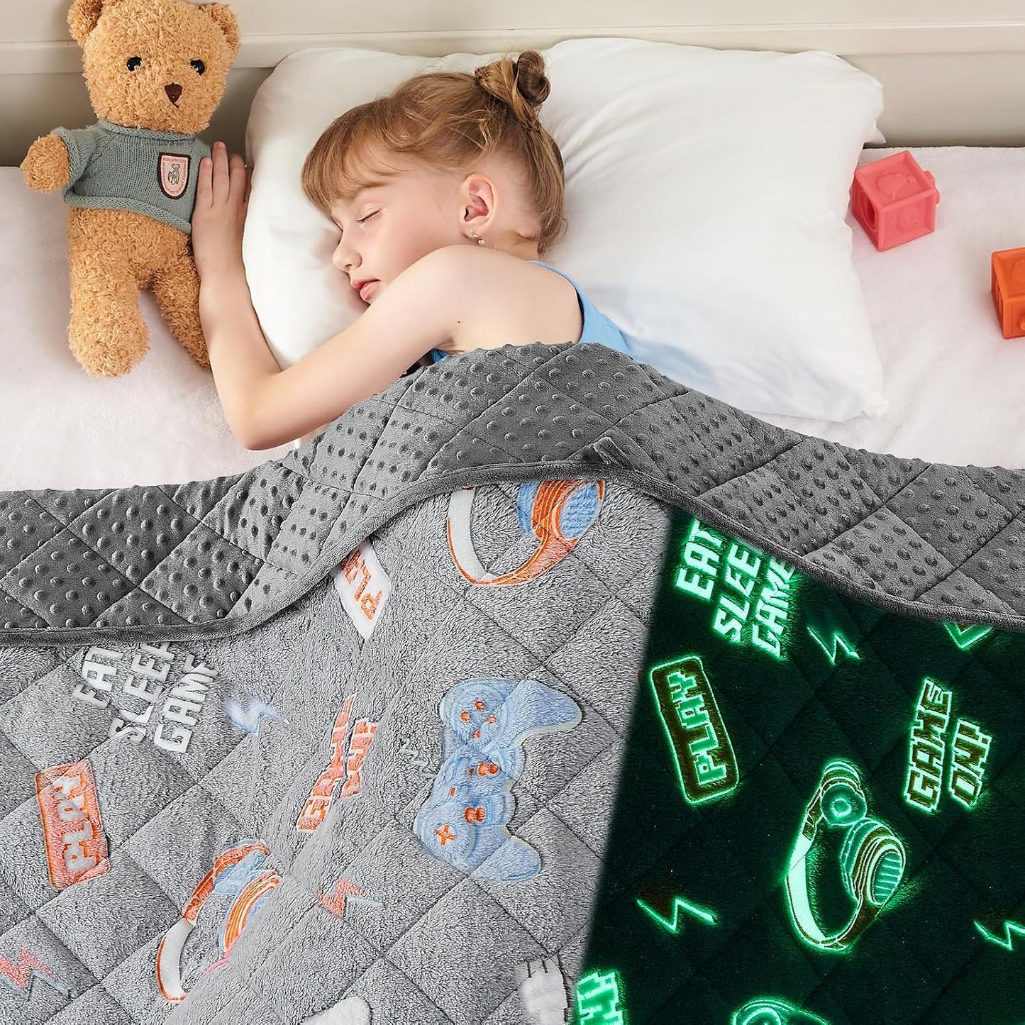 yescool Weighted Lap Pad 2 Pounds Weighted Lap Blanket, Space Plane Small Weighted Blanket, Weighted Throw Blanket Gifts for Travel Indoor Outdoor, 20"x30"