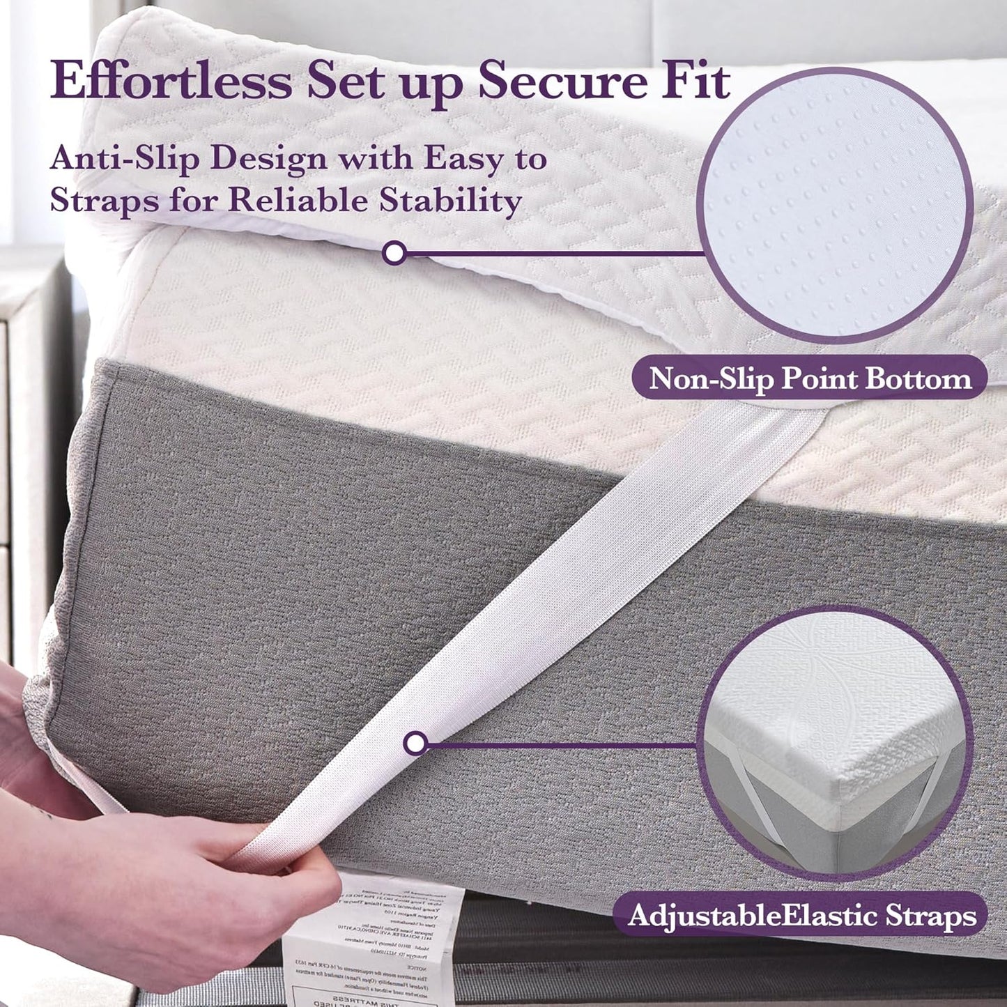 SINWEEK 2 Inch Gel Memory Foam Mattress Topper Ventilated Soft Pressure Relieve Mattress Pad, Breathable Bed Topper, CertiPUR-US Certified, Twin Size