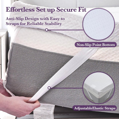 SINWEEK 2 Inch Gel Memory Foam Mattress Topper Ventilated Soft Pressure Relieve Mattress Pad, Breathable Bed Topper, CertiPUR-US Certified, Twin Size