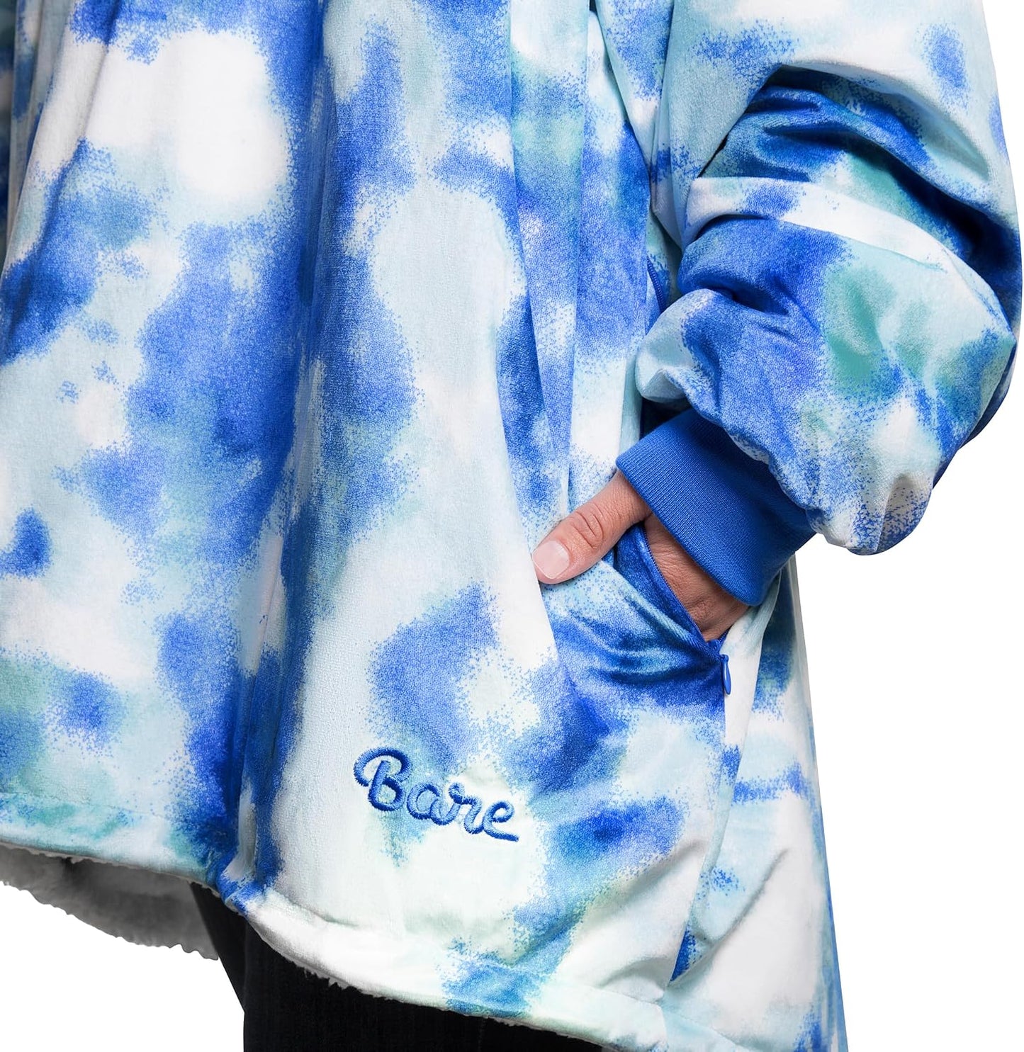 Bare Home Wearable Blanket Hoodie - Soft Plush Sherpa - Warm and Cozy - Oversized Wearable Blanket