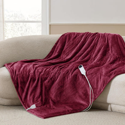 Bedsure Heated Blanket Throw Blanket with Preheat Function - Fast Heating Electric Blanket, Soft Flannel Throw with 6 Time Settings(Up to 10H), 6 Heating Settings, Gifts for Grandma (50"x60", Cream)
