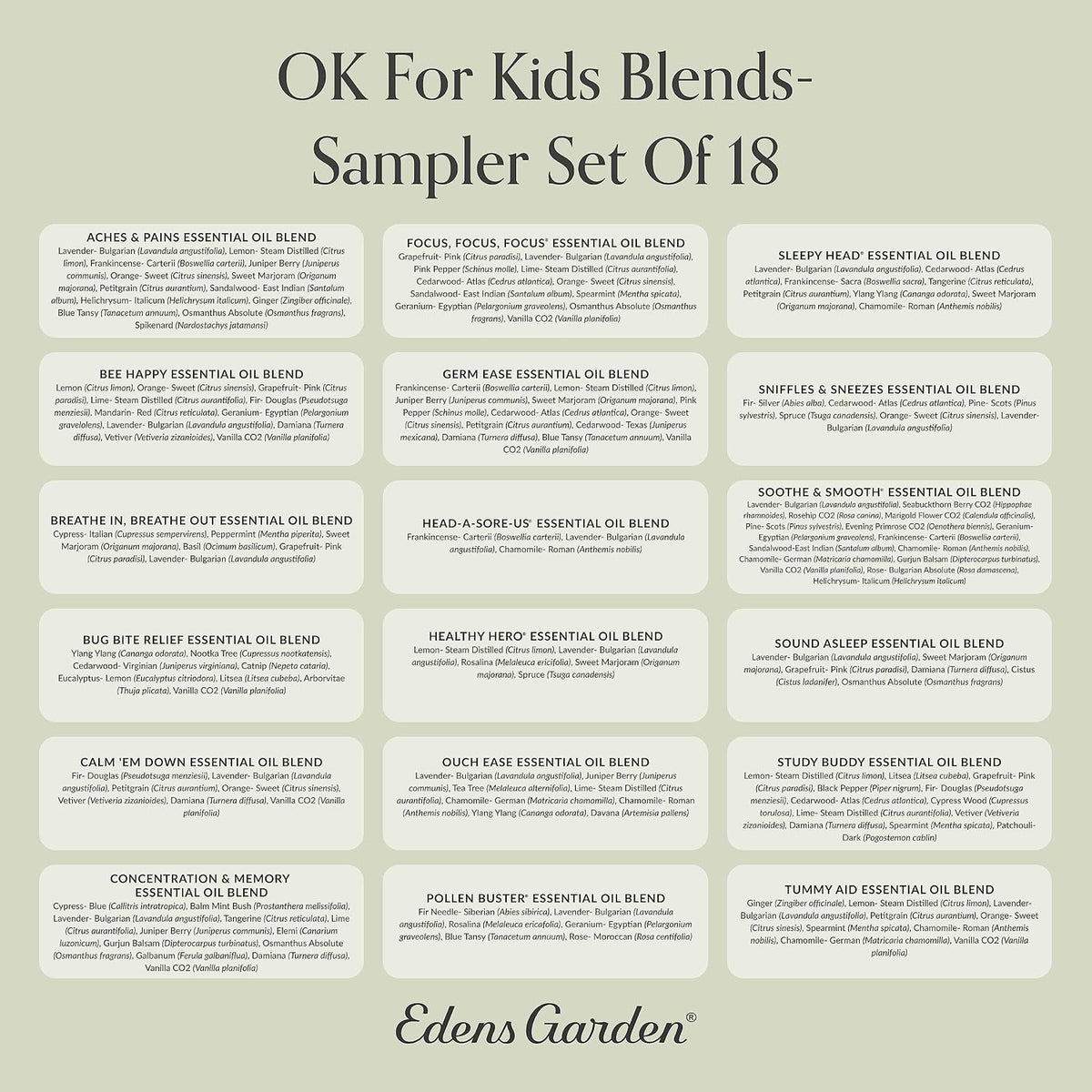 Edens Garden Top Essential Oil Blends Sampler 18 Set – 100% Pure Therapeutic Grade, Natural, Undiluted Aromatherapy Scents for Diffusers & Humidifiers – Wellness Gift for Men & Women, .92 ml/ 18 Pack
