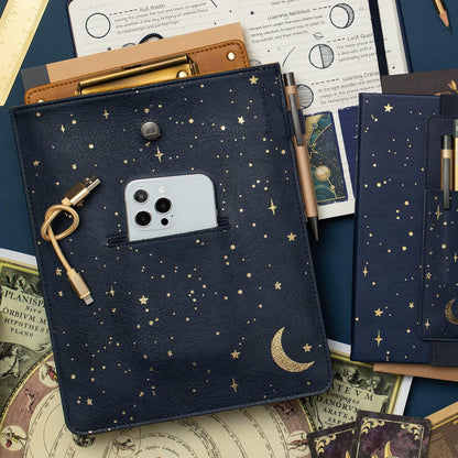 IF Compact Book Light - Moon & Stars, Dark Blue/Gold
