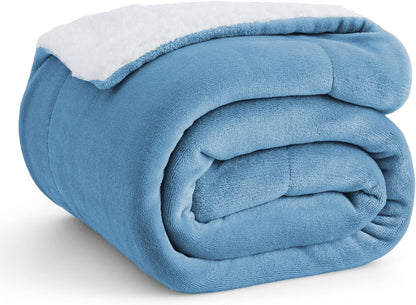 Bedsure GentleSoft Sherpa Fleece Throw Blanket for Couch, Non-Heated, Thick & Warm Cozy Blanket for Winter, Soft Fuzzy Plush Throw Gifts for Women and Men, Grey, 50x60 Inches