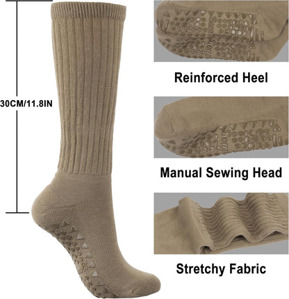 BomKinta Pilates Socks with Grips for Women Yoga Grippy Slouch Scrunch Sock