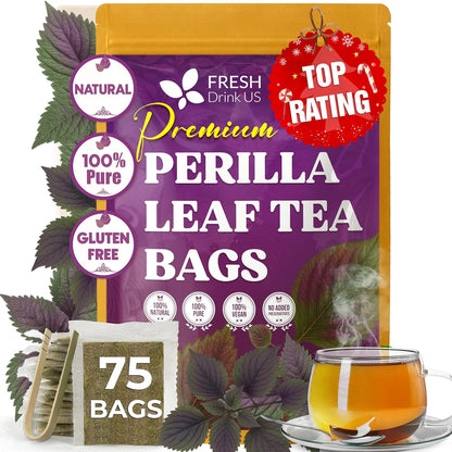 FreshDrinkUS, Premium Perilla Leaf Tea, 75 Count, Pure, Caffeine Free