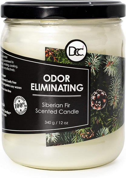 Vanilla Bean Odor Eliminating Highly Fragranced Candle - Eliminates 95% of Pet, Smoke, Food, and Other Smells Quickly - Up to 80 Hour Burn time - 12 Ounce Premium Soy Blend - Colors B