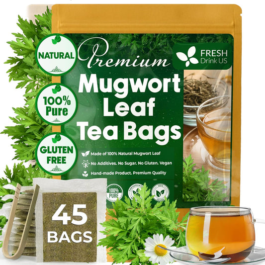 FreshDrinkUS, Premium Mugwort Leaf Tea, 45 Count, Pure, Caffeine Free