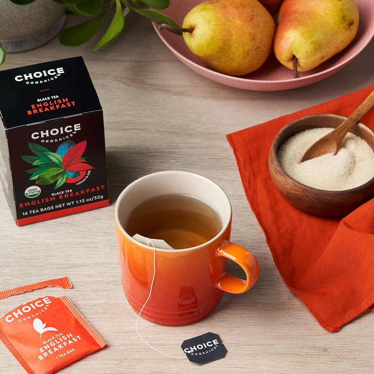 Choice Organics English Breakfast Tea, 16 Tea Bags (3 Pack)