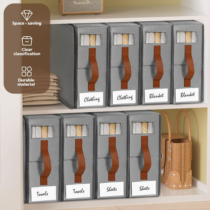 Bed Sheet Organizer - No Insects Entry Sheet Organizers and Storage with Zipper, Label, Handle, Window, Linen Closet Organizers and Storage for Sheet Set, Clothing, Duvet Covers, Blanket