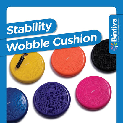 Inflated Stability Wobble Cushion, Including Free Pump/Exercise Fitness Core Balance Disc