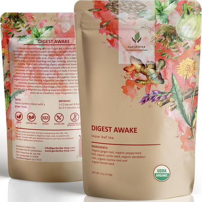 Gardenika Organic Loose Leaf Tea Sampler – 8 Pack, 1 LB – Herbal and Naturally Caffeine-Free Set - Ayurvedic Assortment Blend
