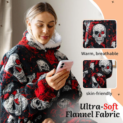 Capecage Blanket Hoodie, Long Hooded Blanket Sweatshirt as Birthday Gifts for Women Men, Long Wearable Blanket for Women Men.