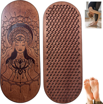 TENGRY Sadhu Board, Specially Crafted Copper Nails, 0,39 In (10 mm), Light Foot Board, Wooden Nail Boards for Feet, Acupuncture, Acupressure Mat, Nail Board, Yoga Gift